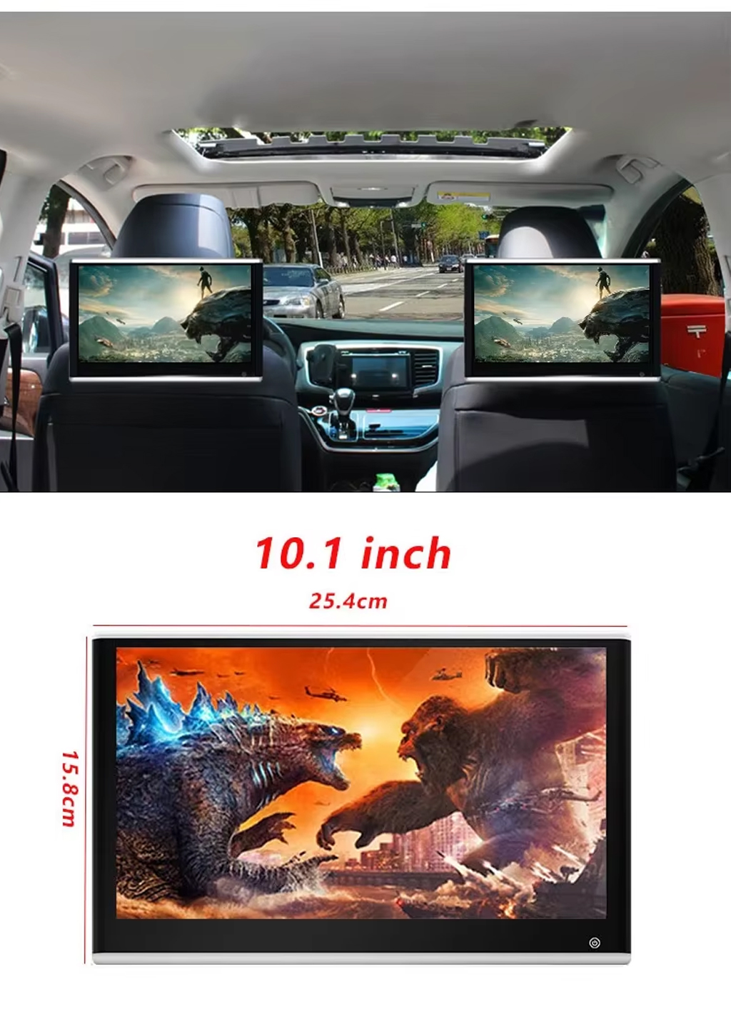 Car headrest player